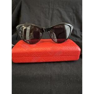 Love Moschino Black Cat Eye Sunglasses with Red Case